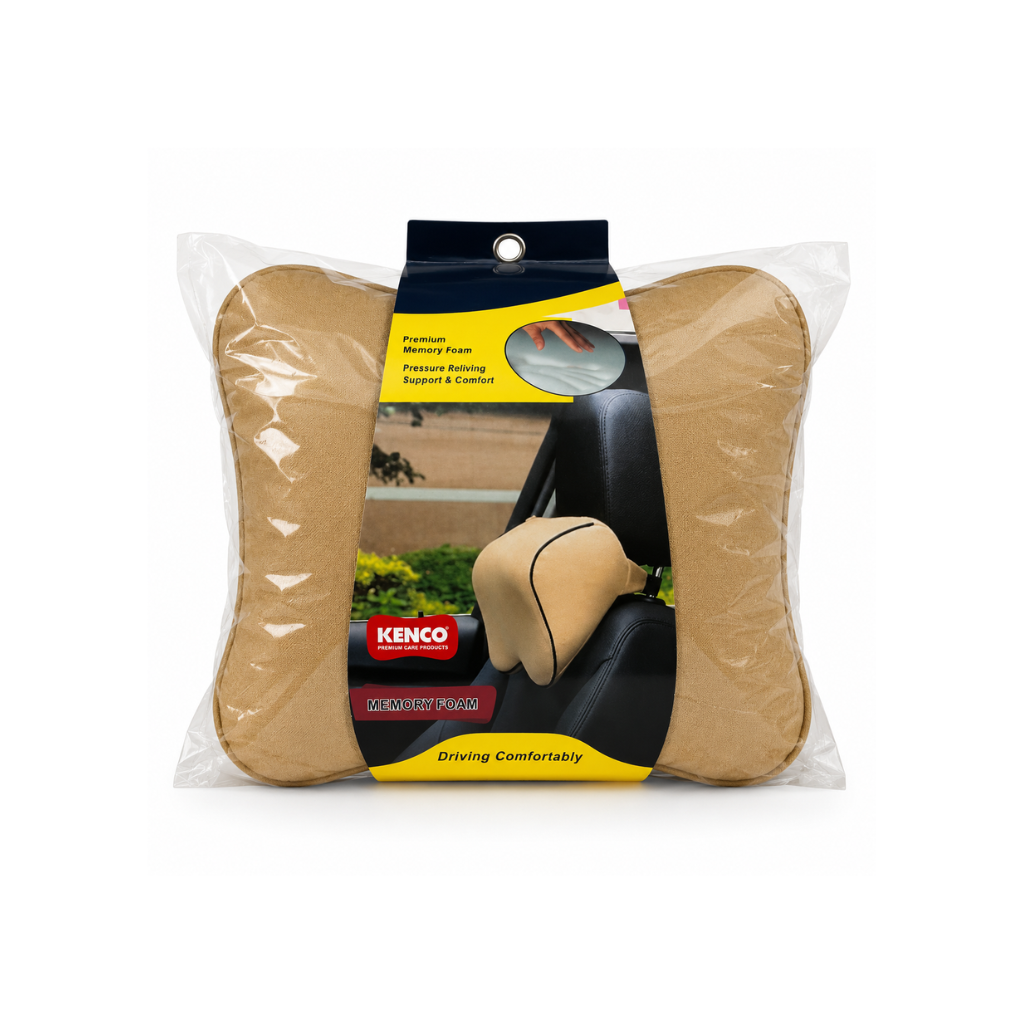 KENCO Memory Foam Car Neck Pillow | Ergonomic Headrest Cushion | Universal Neck Support for Cars