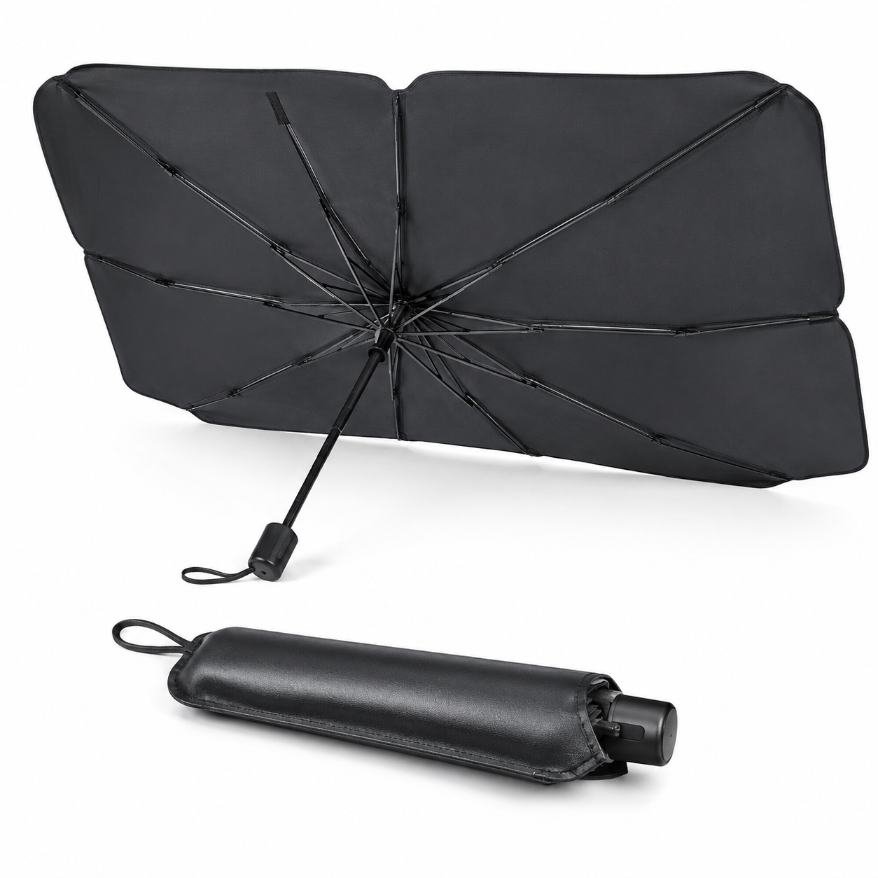 Car Windshield Sun Shade Umbrella | Foldable Car Sunshade with Dashboard Cover | UV Protection for All Cars